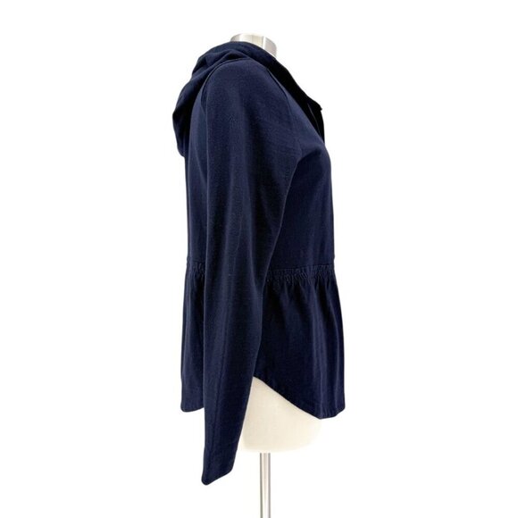 LOFT Navy Blue Hooded Open Sweatshirt S - Picture 6 of 7